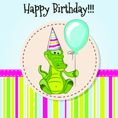 Happy birthday baby greeting cards vector 03