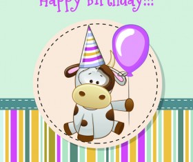 Happy birthday baby greeting cards vector 04