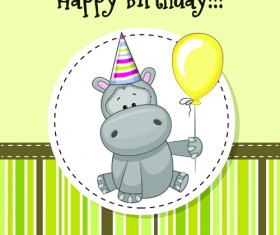Happy birthday baby greeting cards vector 07