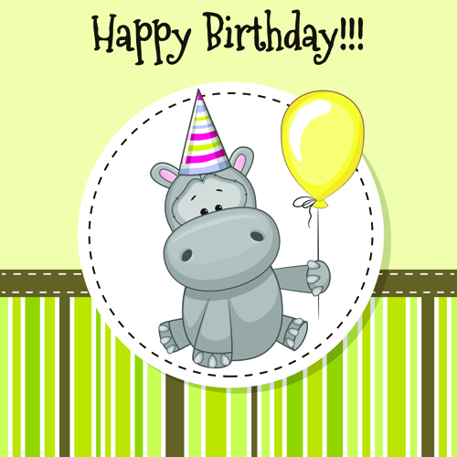 Happy birthday baby greeting cards vector 07