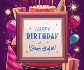 Happy birthday creative background vector 02