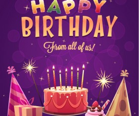 Happy birthday creative background vector 03