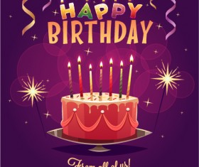 Happy birthday creative background vector 05