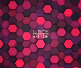 Hexagon layered seamless pattern vector material 04