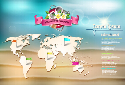 Holiday summer travel sea background vector 08