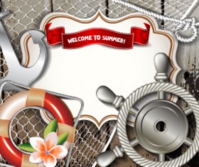Holiday summer travel sea background vector 09