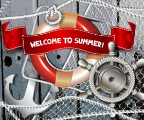 Holiday summer travel sea background vector 10