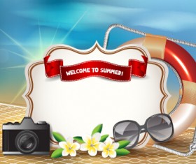 Holiday summer travel sea background vector 12