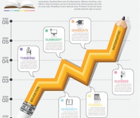 Learning with education infographic elements vector 03