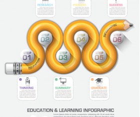 Learning with education infographic elements vector 04