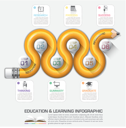 Learning with education infographic elements vector 04