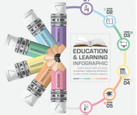 Learning with education infographic elements vector 08