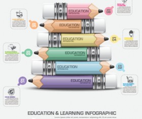 Learning with education infographic elements vector 09