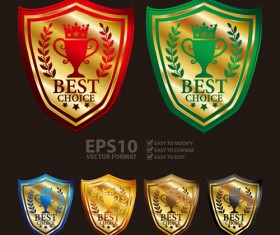 Medals shield laurel wreath vector labels vector 01