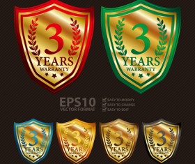Medals shield laurel wreath vector labels vector 02