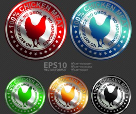 Metal textured commercial sticker labels vector 07