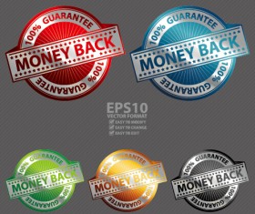 Metal textured commercial sticker labels vector 10
