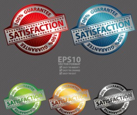 Metal textured commercial sticker labels vector 11