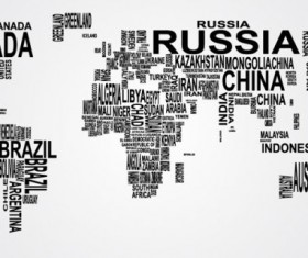 Modern text with map vector material 01