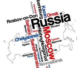 Modern text with map vector material 02