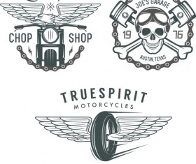 Motorcycle logos creative retro vectors 02