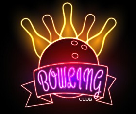 Neon advertising sign vectors material 01