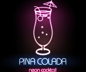 Neon advertising sign vectors material 03