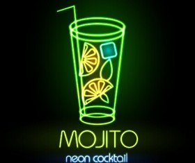 Neon advertising sign vectors material 05