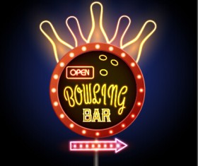 Neon advertising sign vectors material 07