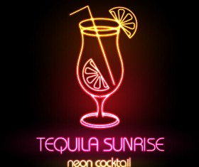 Neon advertising sign vectors material 08