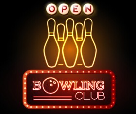 Neon advertising sign vectors material 09