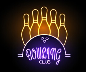 Neon advertising sign vectors material 10