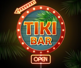 Neon advertising sign vectors material 13