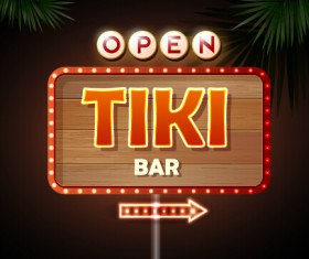 Neon advertising sign vectors material 14