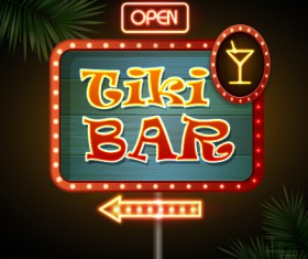 Neon advertising sign vectors material 18