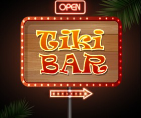 Neon advertising sign vectors material 19