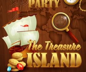 Old treasure map vector design graphics 05
