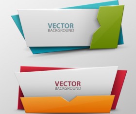 Origami colored banners colored vectors 01