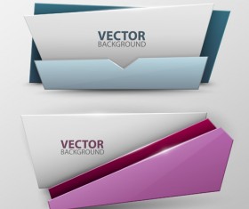 Origami colored banners colored vectors 04