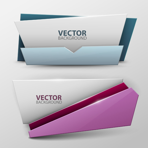 Origami colored banners colored vectors 04