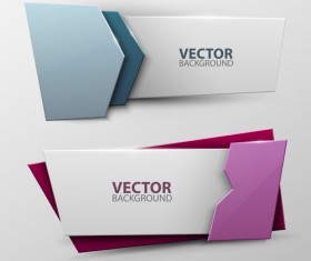 Origami colored banners colored vectors 05