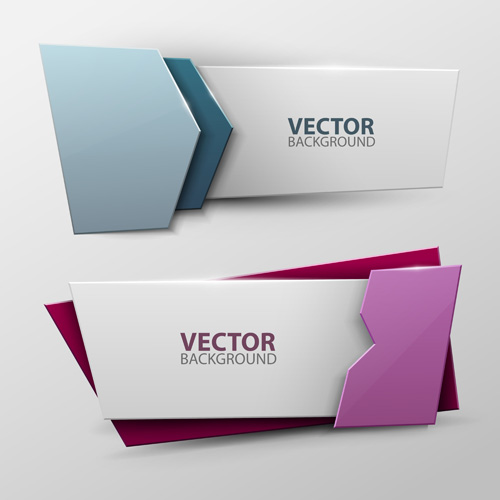 Origami colored banners colored vectors 05