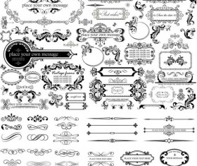 Ornament frame with border and calligraphic vector