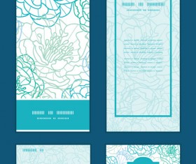 Ornate floral banners with cards vector 02