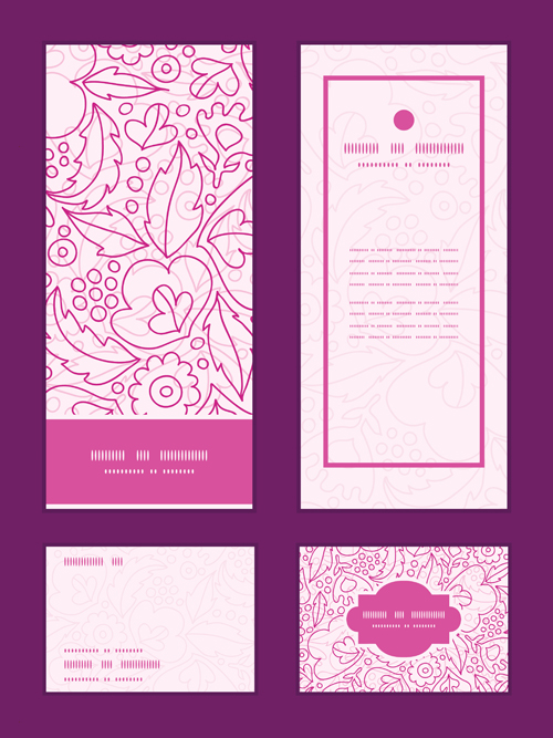 Ornate floral banners with cards vector 03