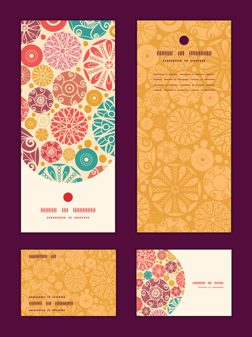 Ornate floral banners with cards vector 04