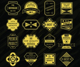 Ornate golden labels vector material 02