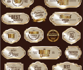 Ornate premium quality badge with labels vectors