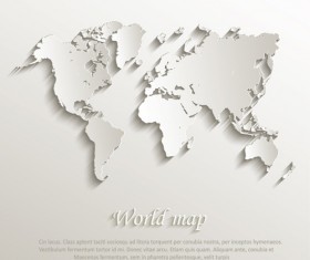 Paper world map creative design vector