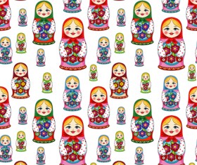 Pattern russian doll seamless vector